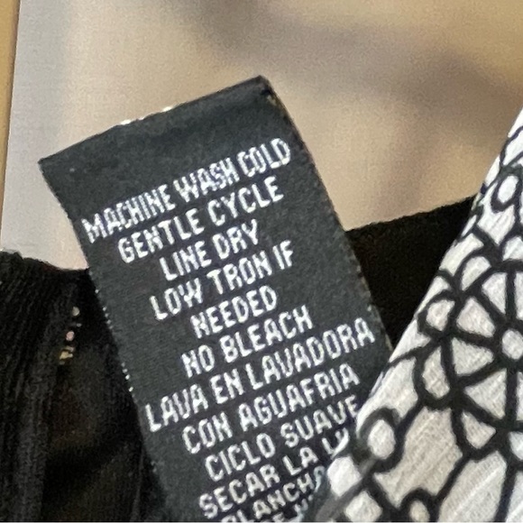 Alyn Paige New York Womens Tiered Maxi Tent Dress Black & White Sz 5/6 - Picture 4 of 7